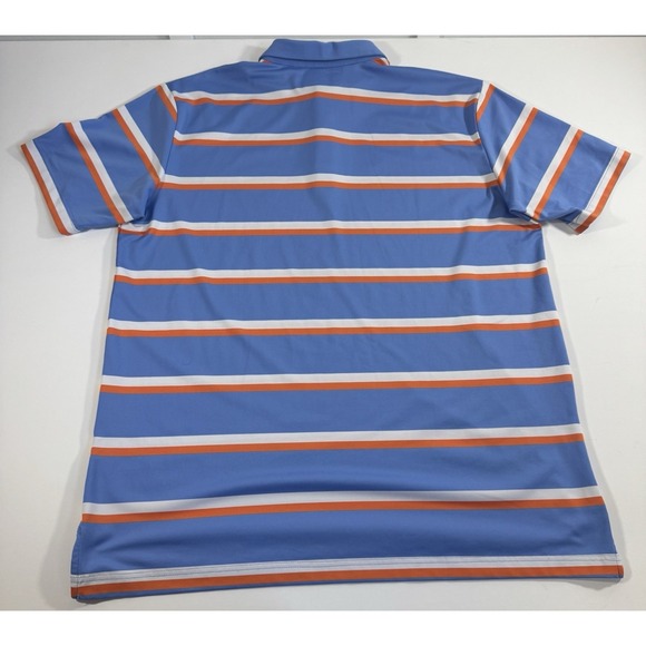 callaway mens opti dri golf polo large light Blue/Orange And White stripes - Picture 8 of 8